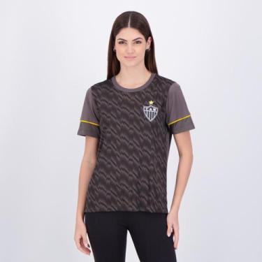 Imagem de Camisa Atlético Mineiro Chiado Feminina Cinza - Braziline, G
