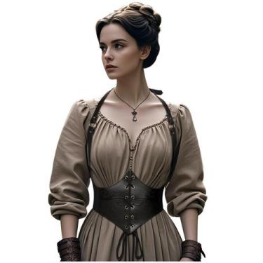 Imagem de Cinto de espartilho Joukavor Medieval Leather Renaissance Black L