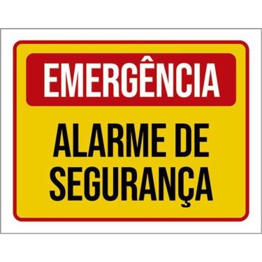 Imagem de Kit 10 Placas Emergência Alarme De Segurança 36X46