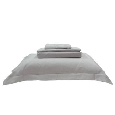 Imagem de Jogo de Lençol Casal 4 peças algodão 400 fios Bella Enxovais, Cinza