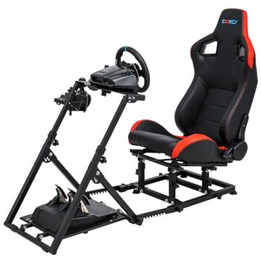 Imagem de CXRCY Racing Simulator Cockpit with Seat, Adjustable Backrest and Slide Rails, Formula and GT Sim Racing Cockpit Compatible for Logitech/Fanatec/Thrustmaster G920 G29 G25 G27