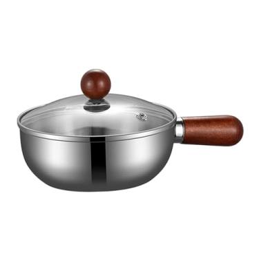 Imagem de Baoblaze Panela de óleo com tampa, ferramenta de cozinha multifuncional portátil, presente profissional para ferver leite, aquecedor de manteiga, 16 Cm Prata