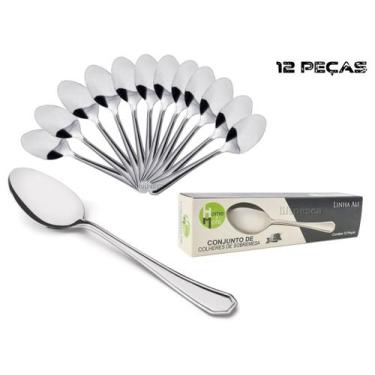 Imagem de Conjunto Colher de Sobremesa em Aço Inox (12 Peças) - HM