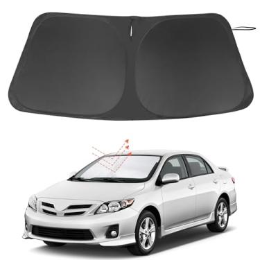 Imagem de TINGLU Protetor solar para Toyota Corolla 2009-2013 Acessórios Para-brisa Sombra de janela Proteção contra raios UV Capa de viseira de sol com bolsa de armazenamento de para-sol para volante