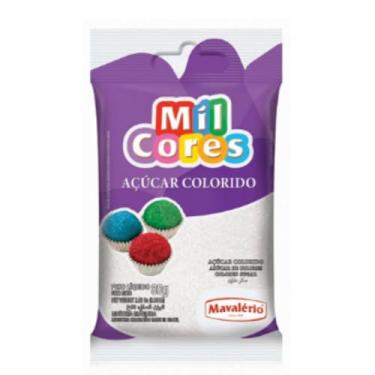 Imagem de Açúcar Colorido Branco Mil Cores, 80g, Mavalério