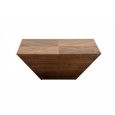 Imagem de URGDWEKJY Mesa de centro estilo wabi-sabi retrô velha quadrada mesa de centro pequeno apartamento sala de estar mesa de chá mesa de centro retro mesa lateral de madeira maciça antiga mesa de quarto