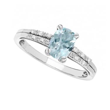 Imagem de Tirafina Pedras preciosas naturais cortadas em almofada com anel de topázio branco, estilo também disponível em pedras preciosas criadas em laboratório e safiras brancas criadas em laboratório,