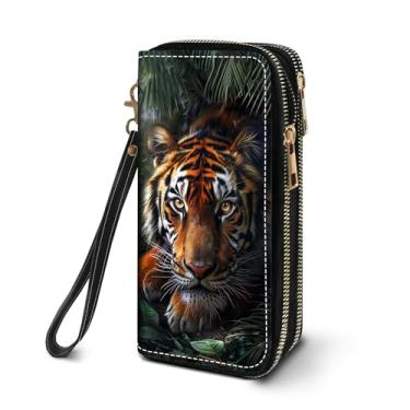 Imagem de FVAENDHIO Carteira feminina de grande capacidade de couro PU com zíper duplo bolsa clutch carteira multifuncional com alça de pulso removível para smartphone/moeda/cartão/dinheiro, versículo bíblico