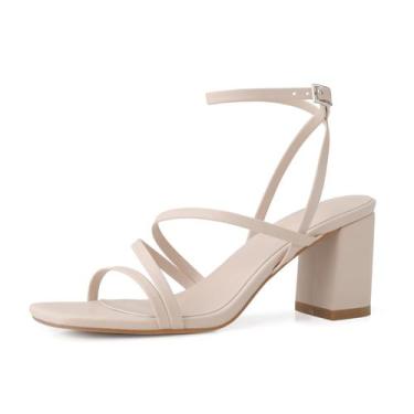 Imagem de Sandálias de salto alto LACUONE com tiras para mulheres nuas