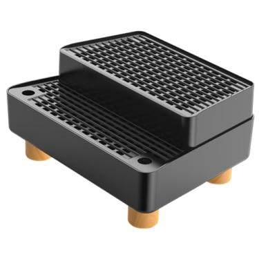 Imagem de Generic Rampa automática para caixa de areia para gatos, degrau para caixa de areia, tapete removível, à prova d'água, fácil de limpar, apoio para os pés, Preto