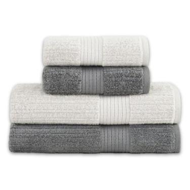Imagem de Buddemeyer Jogo de Toalha de Banho 4 Peças Fio Penteado Premium Luxo D