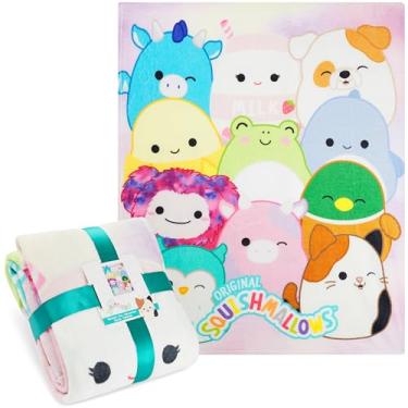Imagem de Get Trend Cobertor de lã Squishmallows, macio e aconchegante, 139 x 128 cm, leve, fofo, decoração de sofá-cama, presentes para crianças (multisquishmallows)