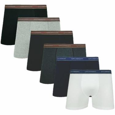 Imagem de Kit 4 - Cuecas Boxer Masculina Algodão com Elastano Lupo Adulta Confor
