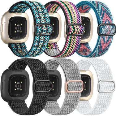Imagem de Bandas elásticas de substituição para Fitbit Sense/Versa 3/Versa 4 - O