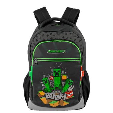 Imagem de Mochila de Costas Sestini Minecraft Y Icons Preto e Verde