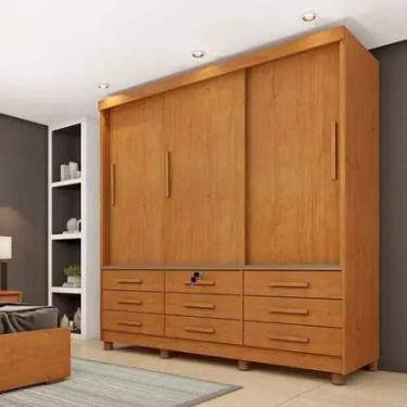 Imagem de Guarda Roupa Casal 3 Portas 9 Gavetas 199cm Chicago Tcil Móveis - MOVE