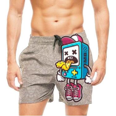 Imagem de Short Praia Shorts Banho Hora De Aventura Robô Bmo Bimo 543 - smoke, P