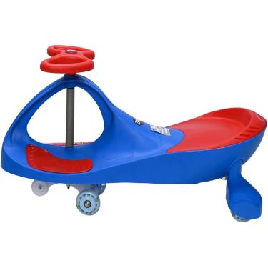 Imagem de Carrinho Gira Gira Infantil Triciclo Rolimã Zippy Car 360° Capacidade 100kg Com Rodinhas De Led Zippy Toys Azul