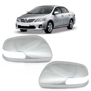 Imagem de Aplique Cromado Capa Retrovisor Com Pisca Corolla 2009/2014 Par