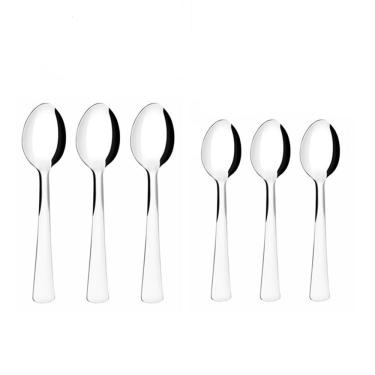 Imagem de Colher de Mesa e Sobremesa Inox Colheres Restaurante Toronto Kit