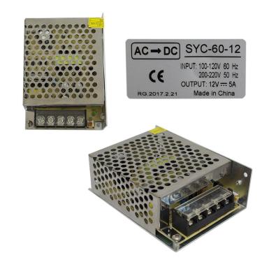 Imagem de Fonte 12v Alimentação Bivolt 5a 60w Amperes Chaveada