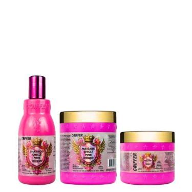Imagem de Coiffer Kit Chicle Pink Chique 3 Produtos  Tratamento Completo com Sha