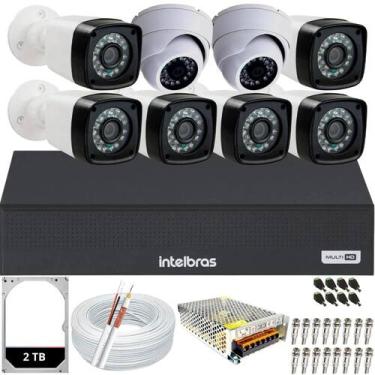 Imagem de Kit Cftv 8 Câmeras Segurança Full Hd 1080p Dvr Mhdx 1108c Intelbras 2T