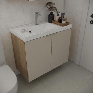 Imagem de Gabinete de banheiro sem cuba vittare 79,6cm estilare gab5002 carvalho