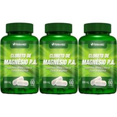 Imagem de Kit 3X Cloreto de Magnesio PA 500mg 60 Cápsulas - Herbamed-Masculino