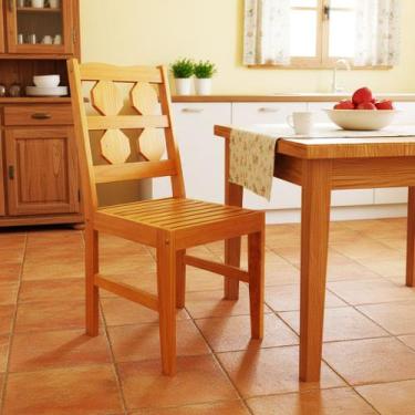 Imagem de Cadeira Sala de Jantar Madeira Pinus Envernizada Mel Cozinha - D'Elfos