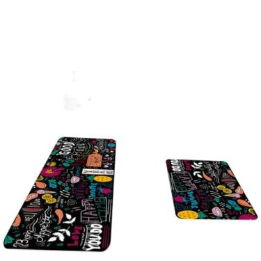 Imagem de Kit 3 Tapetes Para Cozinha Antiderrapante Estampa Folhas Verdes Naturais(16)