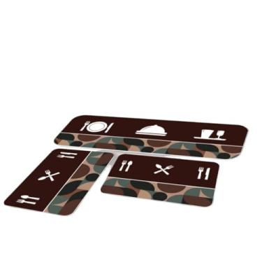 Imagem de Kit 3 Tapetes Para Cozinha Antiderrapante Estampa Folhas Verdes Naturais(18)