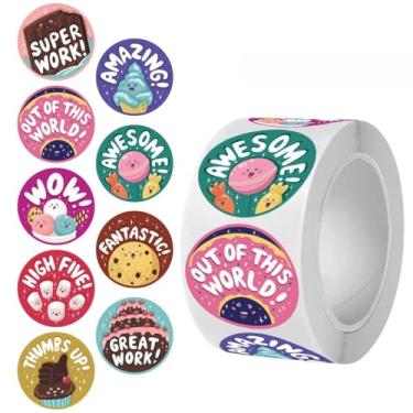 Imagem de 500 adesivos de recompensa de sobremesa de desenho animado, adesivos autoadesivos de PVC à prova d'água para presentes, panificação, celebrações, faça você mesmo, artigos de papelaria, álbuns