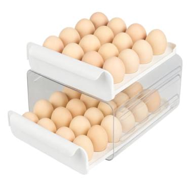 Imagem de Organizador de Ovos com Gavetas Deslizantes – Caixa Transparente Empilhável para Geladeira com Capacidade Ampliada e Armazenamento Inteligente