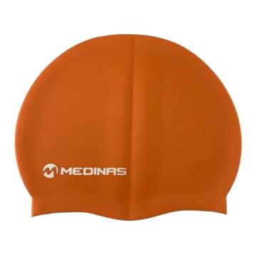 Imagem de Touca de Natação Medinas Silicone Classic Jovens e Adultos Livre de Rasgos (Laranja)