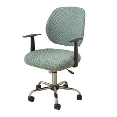 Imagem de Lzyjckh Capas para Cadeiras de Escritório e Computador Capa Elástica para Cadeiras de Computador - 2 Peças Protetor Universal Giratório para Mesa para Escritório e Casa,Green