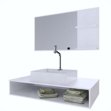 Imagem de Gabinete Para Banheiro Full Edition Branco 80 Kit Completo - GABINETTO