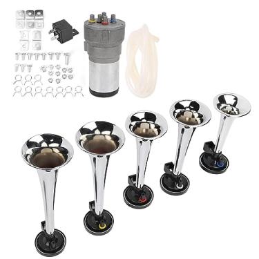 Imagem de Generic Buzina de Caminhões, Trompete de Ar Universal Em Cor Cromada para Substituição de Acessórios Automotivos para Trens, Navios e