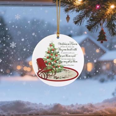Imagem de Enfeites de acrílico plano 2D, pingente de árvore de Natal, presente para colegas de trabalho, irmão, irmãs, amigos (com corda) (cadeira vermelha)