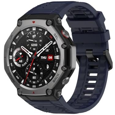 Imagem de HAOZHI Pulseira Compatível para Amazfit T-Rex 3,Bracelete Correia Cinta Alça de Substituição para Amazfit T Rex 3 (Azul Escuro)