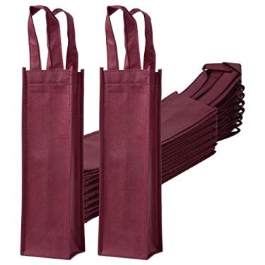 Imagem de Dasofine 20 sacos de vinho reutilizáveis, saco de presente de vinho de 10 cm x 9 cm x 35 cm, sacos de vinho de tecido não tecido para presentes de garrafas de vinho, sacos de presente de garrafa de