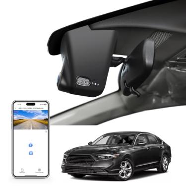 Imagem de Mangoal Câmera de painel 4K personalizada para Honda Accord Gen11 2023+ e híbrida, visual OEM integrado, vídeo UHD 2160P, WiFi e aplicativo, cartão de 64 GB