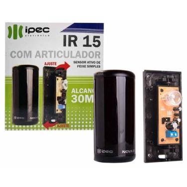 Imagem de Sensor Ativo Feixe Simples Barreira IR15 com Articulador Alarme Portão