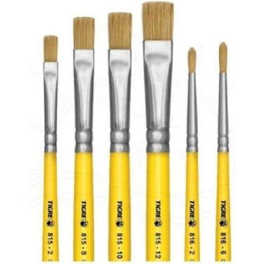 Imagem de Kit Pincéis Para Pintura Em Tecido Tigre 6234 - 6 Unidades