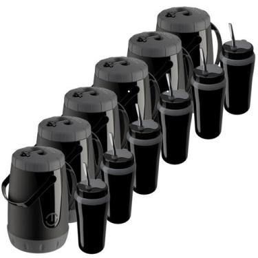 Imagem de Kit Tereré com 6 Garrafas Térmica Jarra Pavia + 6 Copos Térmico 650ML 
