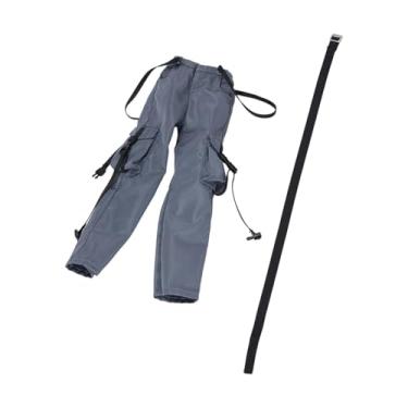 Imagem de Yunhgft Roupas E Acessórios para Figuras de ação em Escala 1/6: Calças Cargo E Cinto de Tecido, Conjunto Casual para O Corpo, Cinza