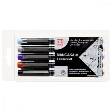 Imagem de Caneta Nanquim Kuretake Mangaka 0.1Mm 5 Cores