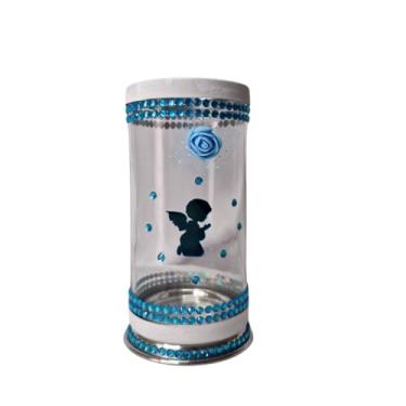 Imagem de Porta Vela 7 Dias 18 cm Anjo da Guarda Azul + Presente