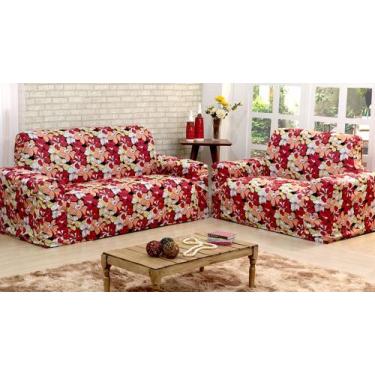 Imagem de Kit 2 Pçs Capa Protetora de Sofá Padrão 2 e 3 Lugares Adere Estampado 