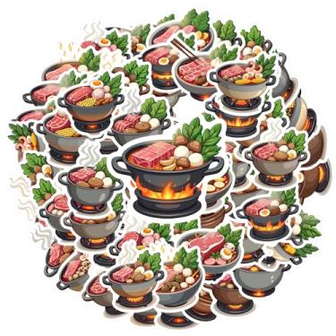 Imagem de 50 peças Hotpot Food Cuisine Meal Food Stickers Toy Kitchen Supplies Adesivos Deliciosos para Laptop Motocicleta Bagagem Telefone DIY Telefone Guitarra Laptop Notebook Mala Copo